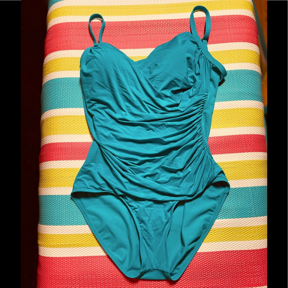 Jantzen Beautiful Turquoise Swimsuit S FREE SHIP
